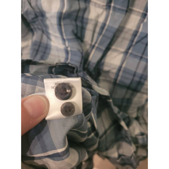 Casuals Roundtree & Yorke Label Dress Shirt Woven Button Front 2XTall Blue Check - Picture 6 of 7